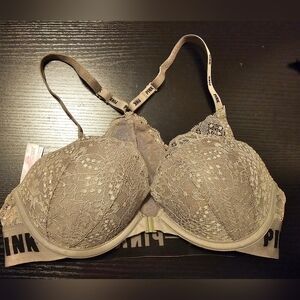 PINK Victoria's‎ Secret Lace Push-Up Bra - Taupe